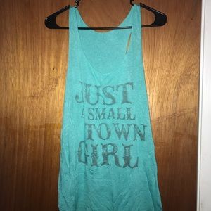 Blue razor back tank